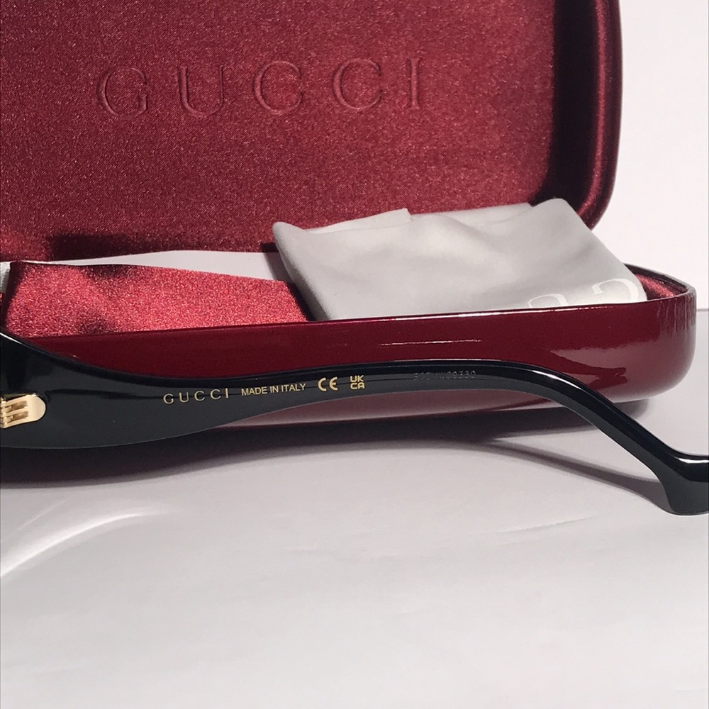 New Authentic Gucci GG1236o Black Women's Glasses - Picture 9 of 13